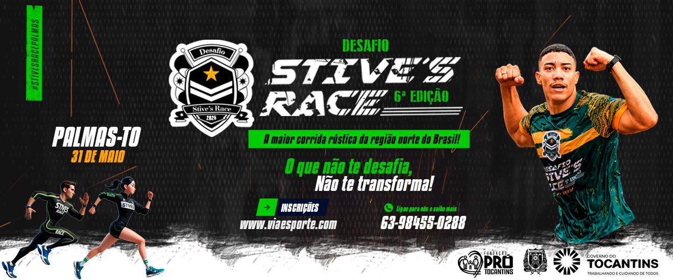 Banner 6ª EDIÇÃO DESAFIO STIVE’S RACE - ETAPA PALMAS